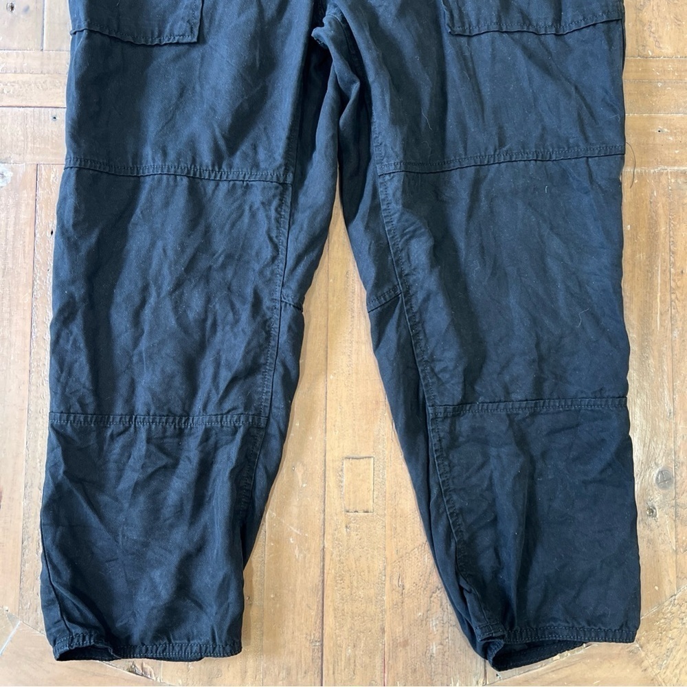 Aritzia Wilfred Free Valletta Cropped Overalls Medium Lyocell Twill Romper Black - Picture 3 of 13